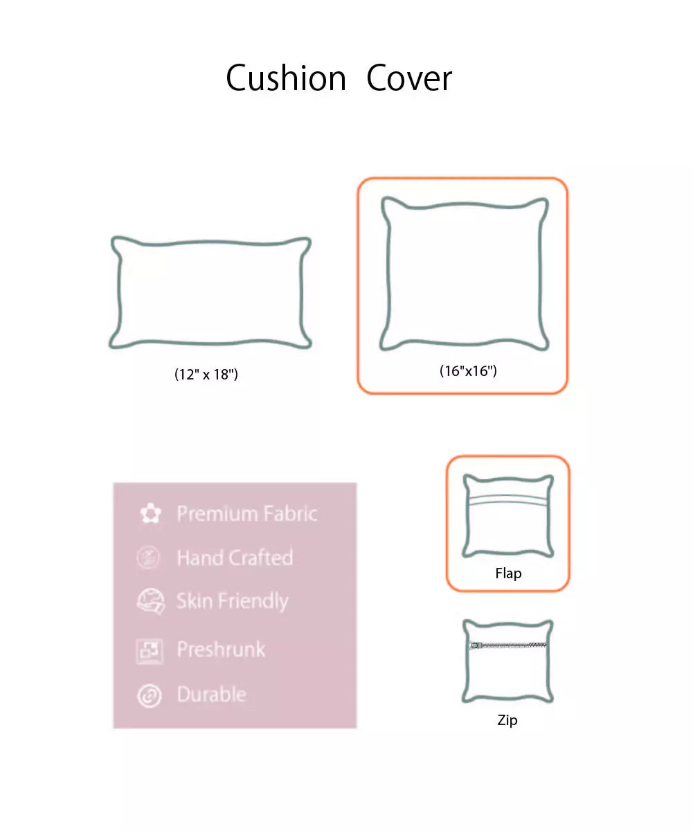 Cream Distress Damask Cotton Cushion Cover (16"x16")