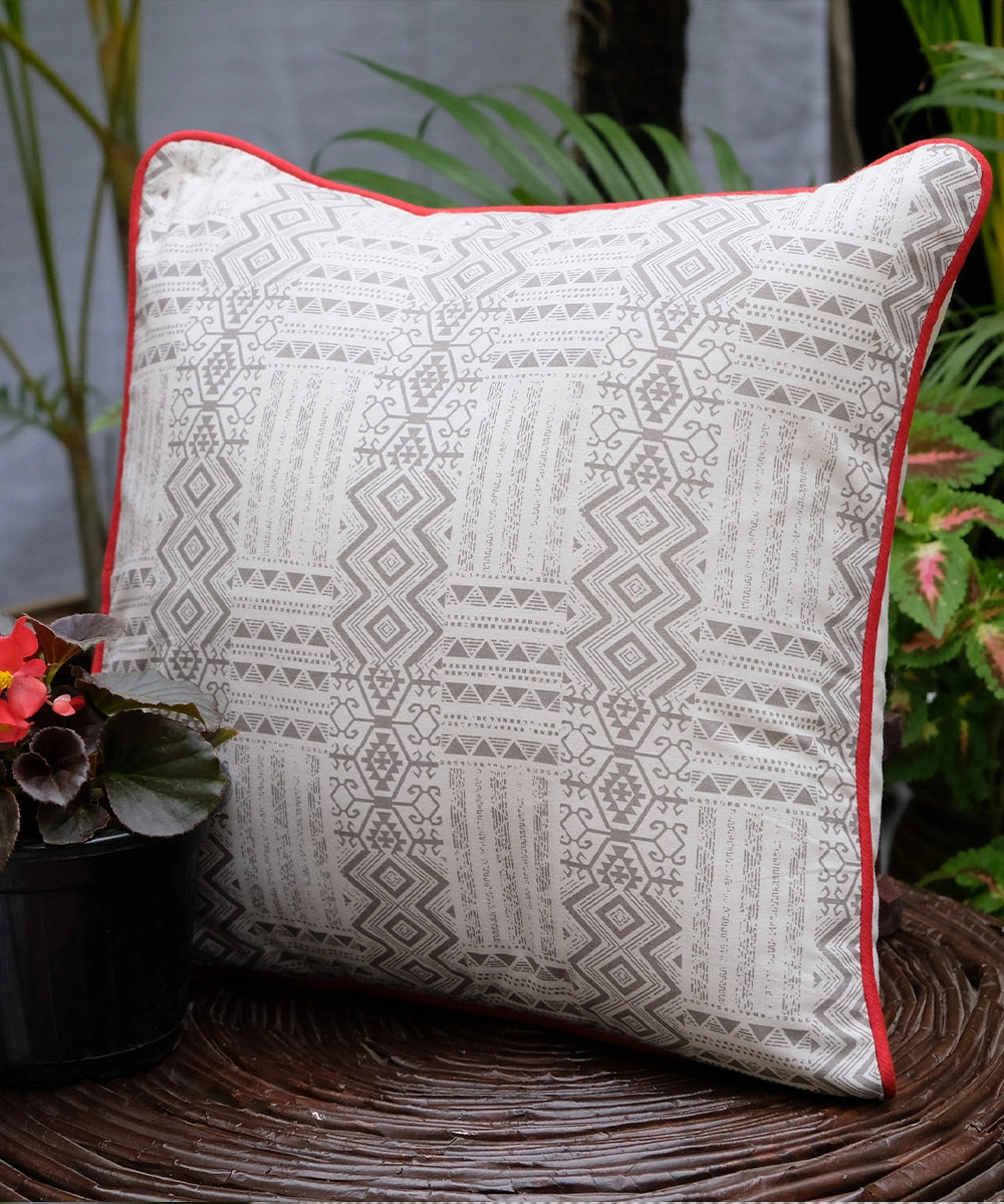 Distress Ashkal Cotton Cushion Cover (16"x16")