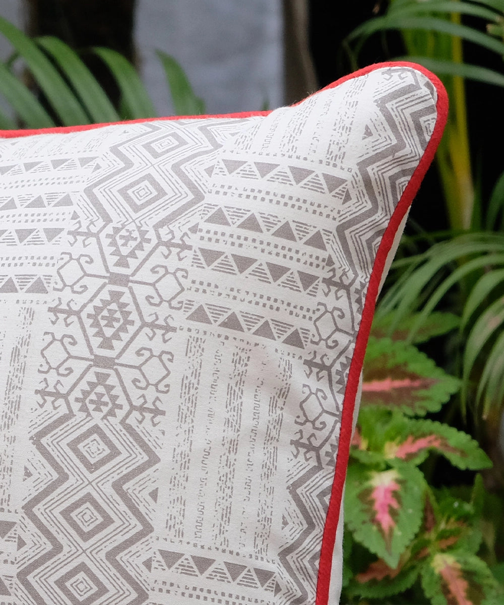 Distress Ashkal Cotton Cushion Cover (16"x16")