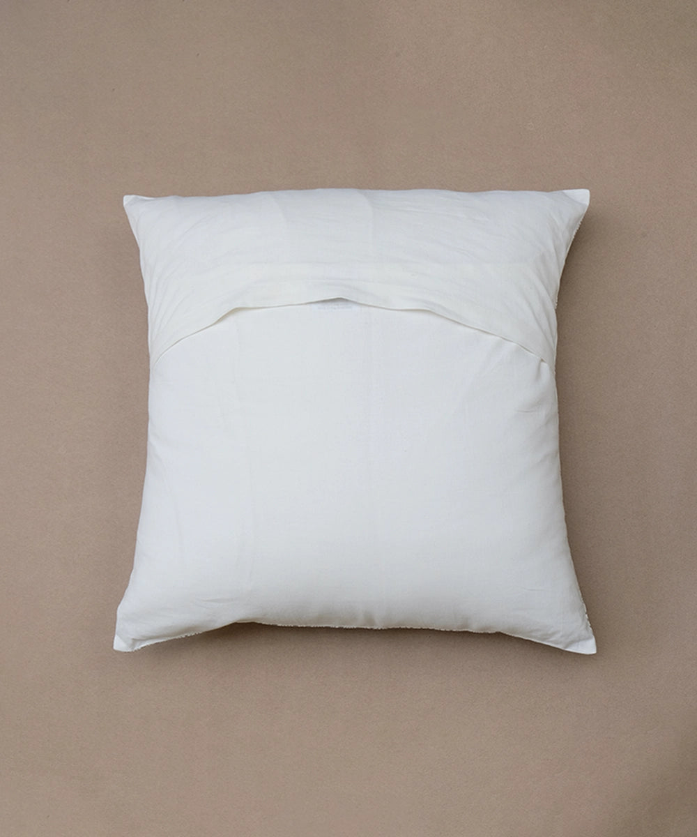 Cream Distress Ornamental Cotton Cushion Cover (16"x16")