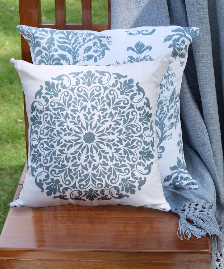 Set of 2 Assorted Printed Cotton Cushion Cover (16"x16")