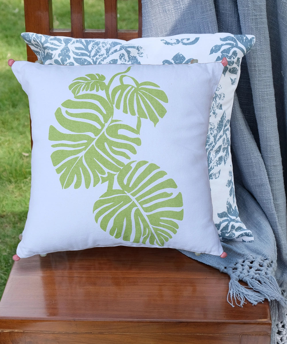 Set of 2 Assorted Printed Cotton Cushion Cover (16"x16")