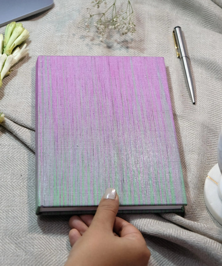 Pink & Green Handloom Ikat Handmade Diary