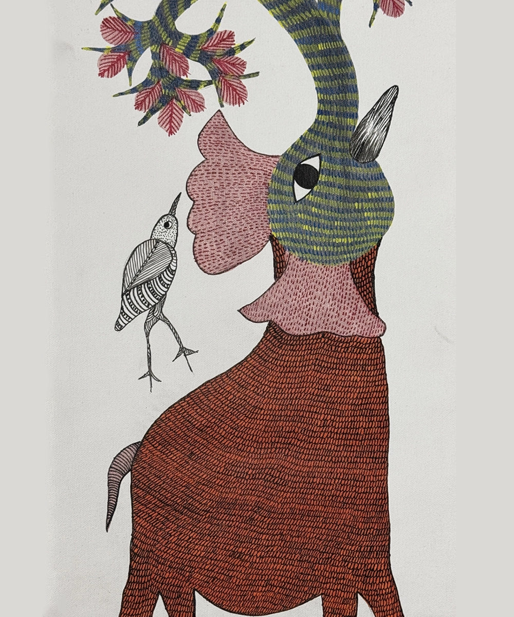 Gond Painting | Elephant | 1 x 3 Feet | Unframed