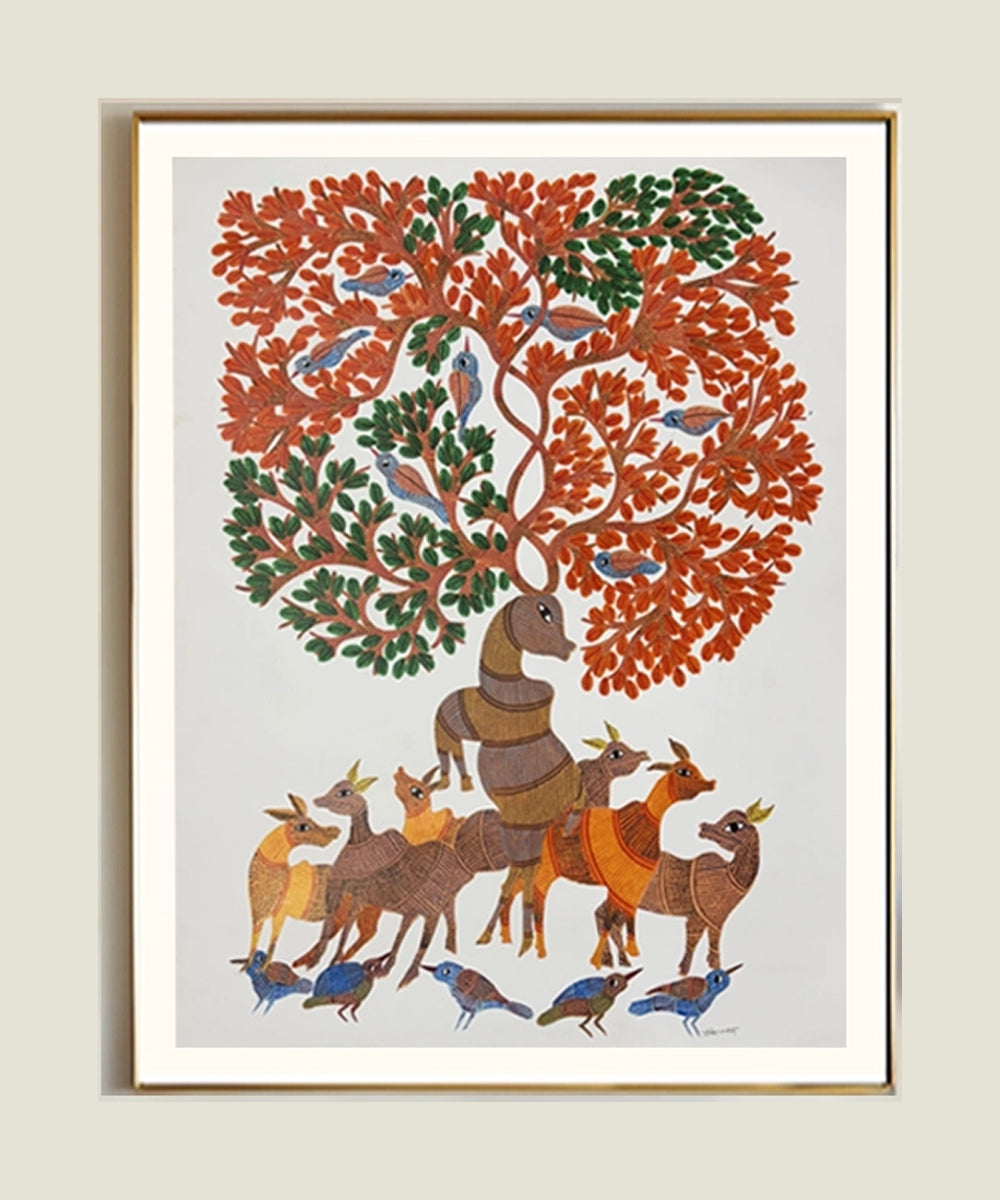 Gond Painting | Deers | 2 x 3 Feet | Unframed