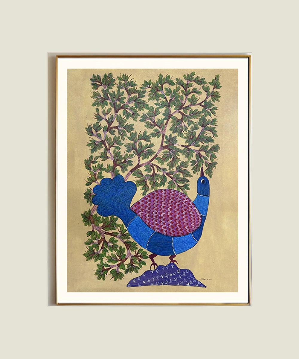 Gond Painting | Bird | 2 x 3 Feet | Unframed