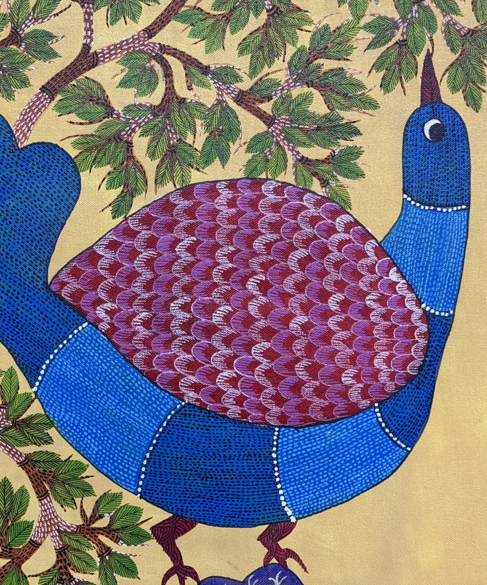 Gond Painting | Bird | 2 x 3 Feet | Unframed