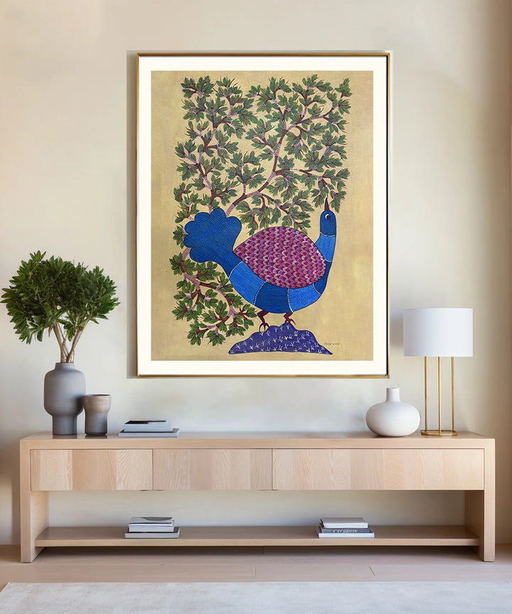 Gond Painting | Bird | 2 x 3 Feet | Unframed