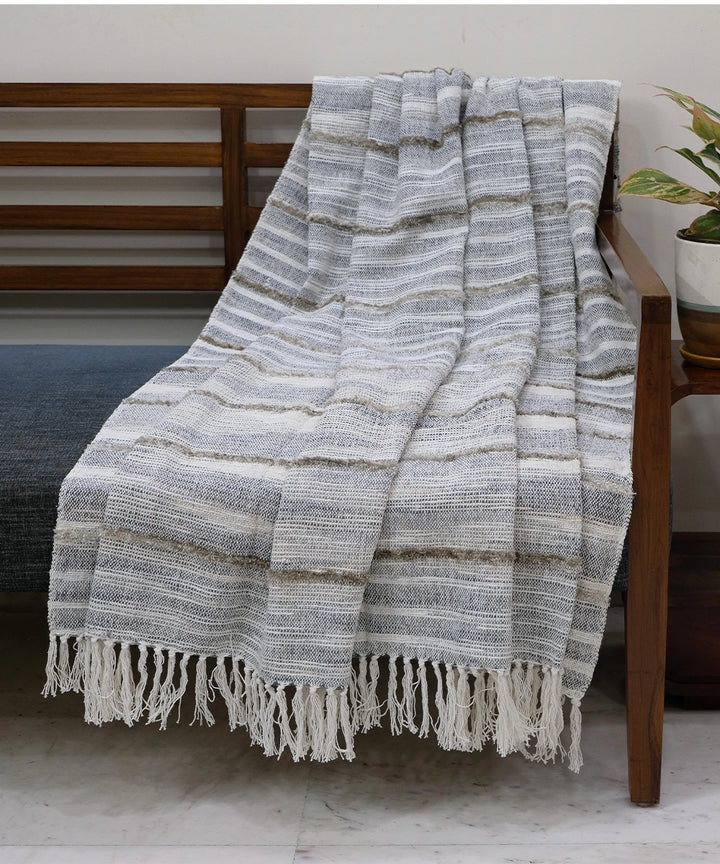 Cream space dyed Cotton Handwoven Throw