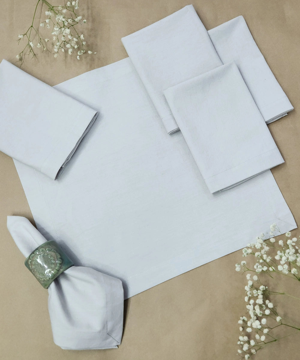 Set of 6 pcs Light Grey Cotton Table Napkin (16"x16")