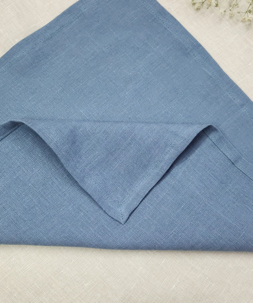 Set of 6 pcs Bluish Grey Pure Linen Table Napkin (16"x16")