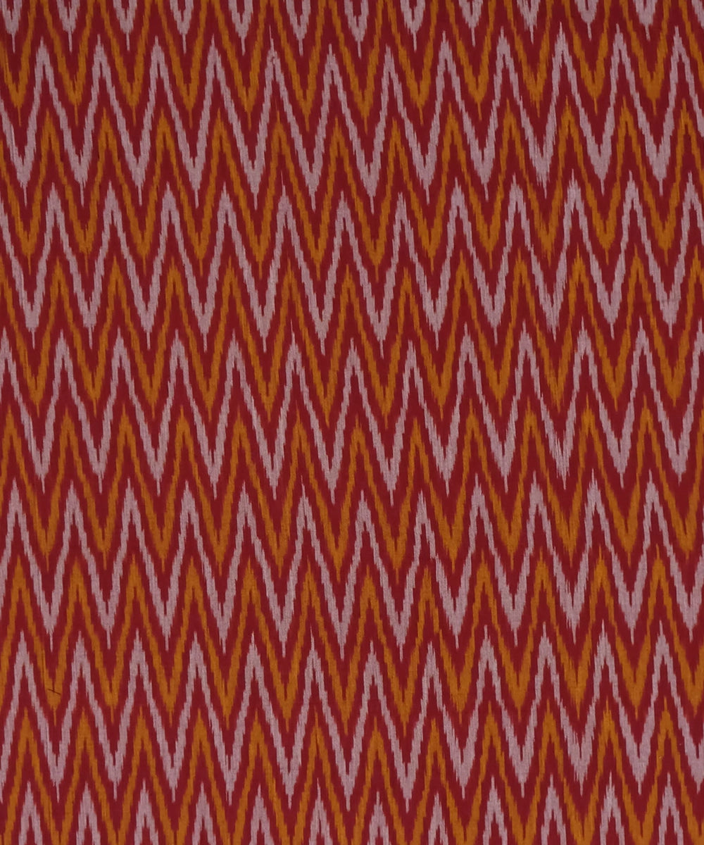 Red Chevron Ikat Handloom Textile Wall Art | 25" x 19" Unframed