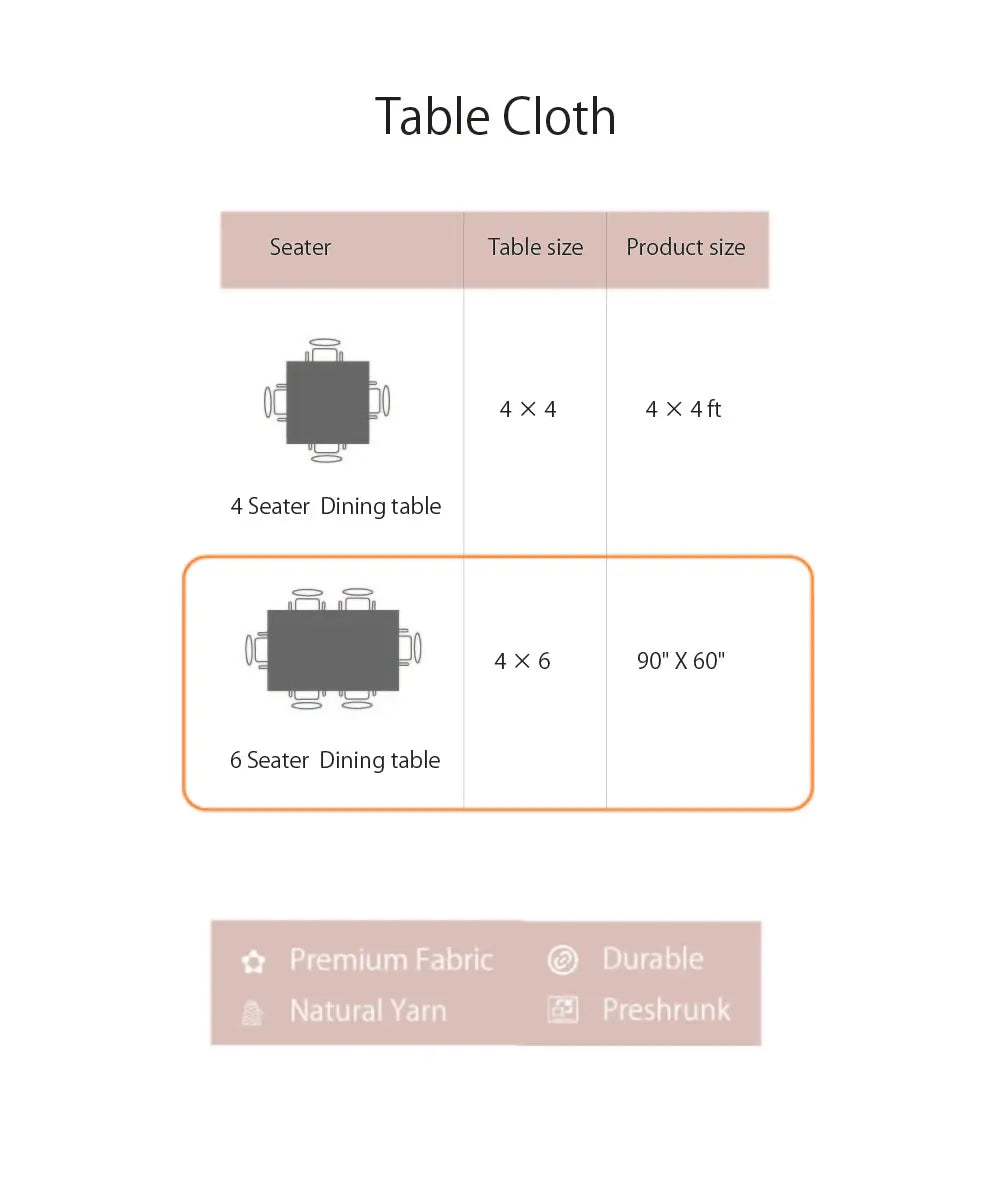 Greyish Blue Linen Blend Solid Table Cloth with Faggoting  (60" x 90")